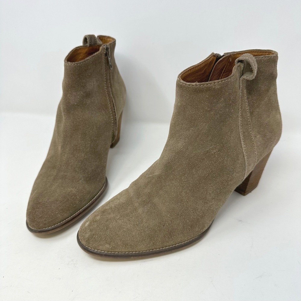 Madewell Billie Suede Western Ankle Bootie Taupe 9